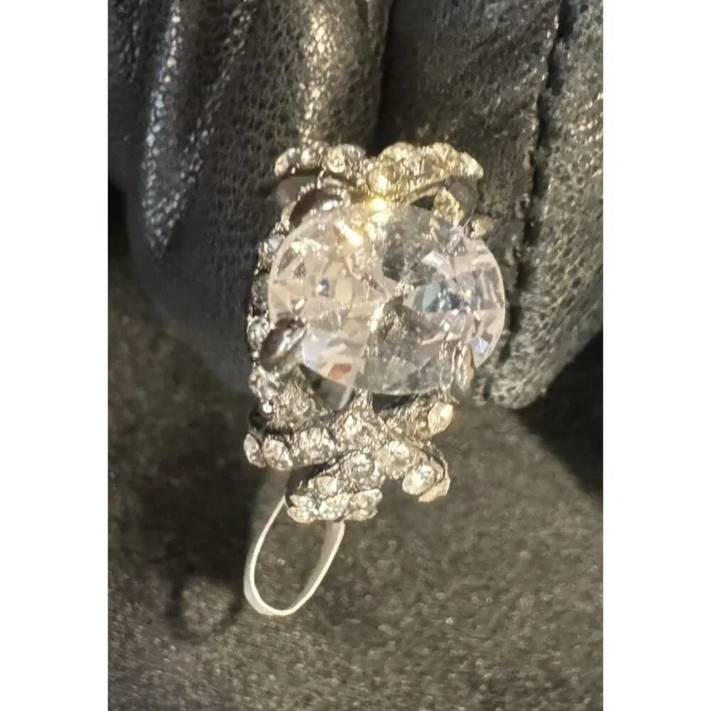 NEW Premier Designs Fashion CZ Moissanite Fashion Silvertone Ring Womens 18 US 8